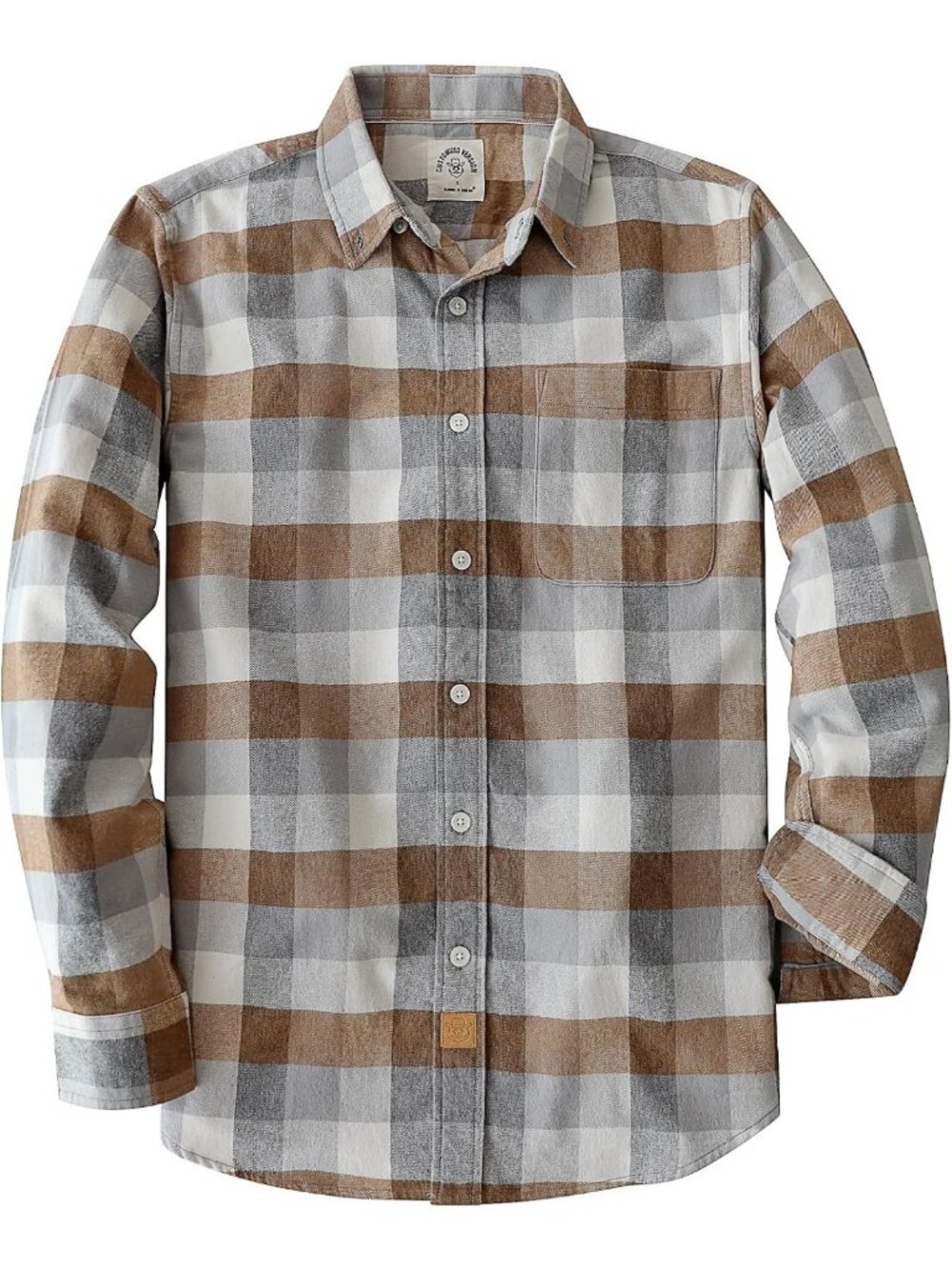 Men's Casual Flannel Shirt - 6 oz Cotton, Button Down, Long Sleeve, Comfortable